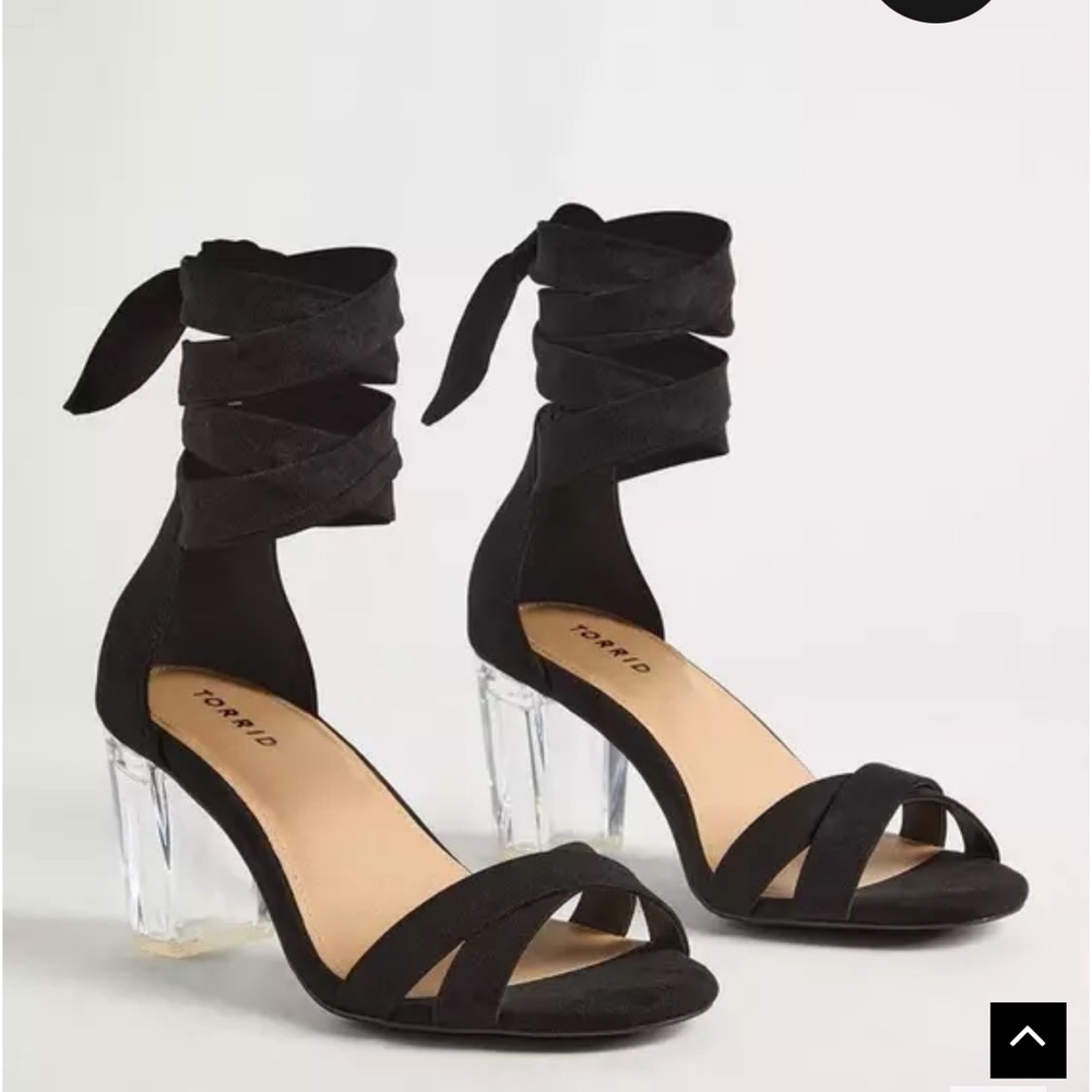 Torrid Strappy Ankle Wrap Lucite Heel (WW)